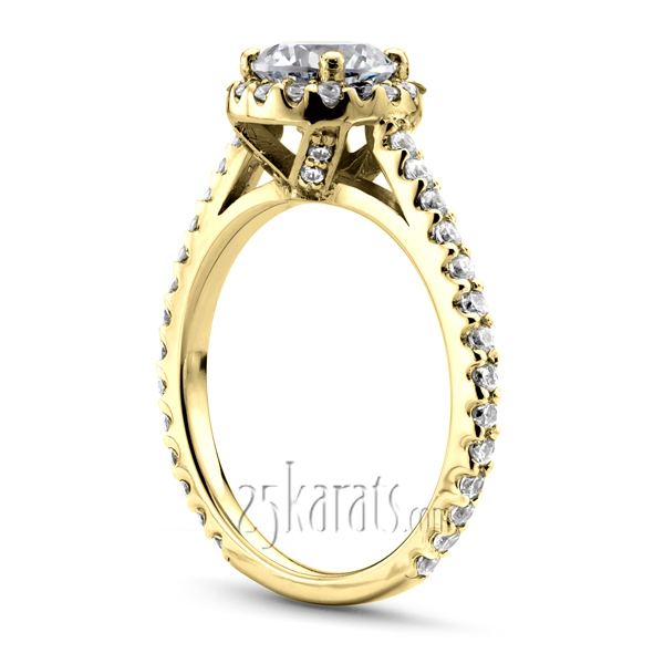 14K white gold Halo Diamond Engagement Ring (0.51 t.c.w.) - alternate view 4