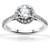 Shared Prong Set Halo Diamond Engagement Ring With Pick-A-Boo(0.48 t.c.w.)
