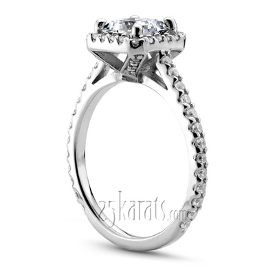  Princess Cut Halo Diamond Bridal Ring (0.78 t.c.w.) thumbnail 2