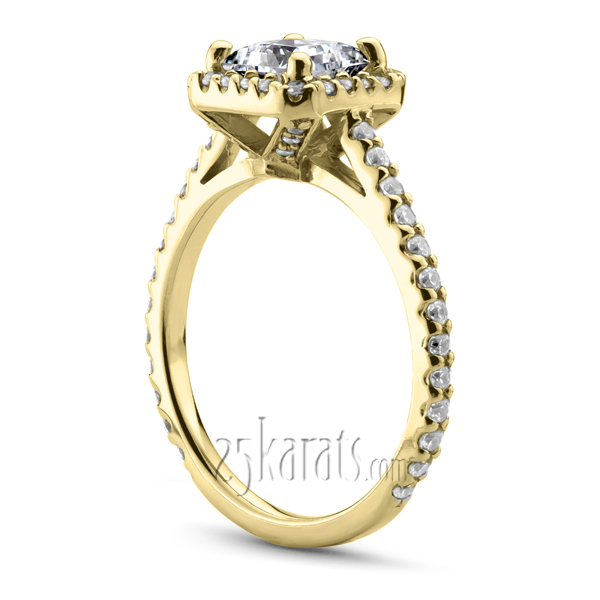 14K white gold Halo Diamond Engagement Ring (0.48 t.c.w.) - alternate view 4