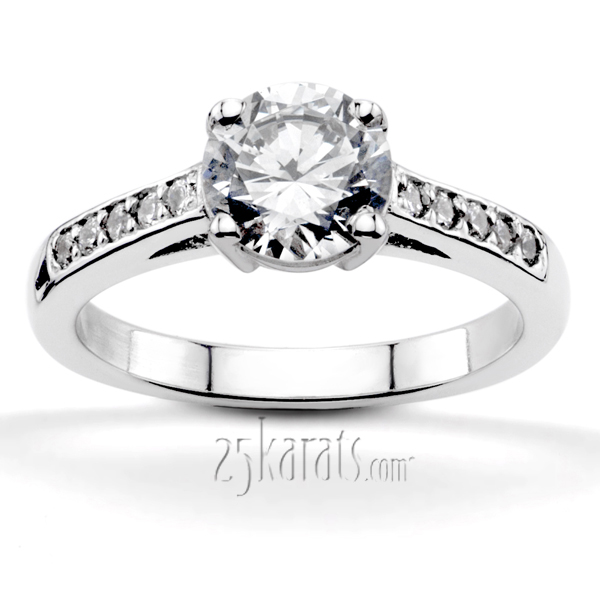 Classic Pave Set Cathedral Diamond Engagement Ring