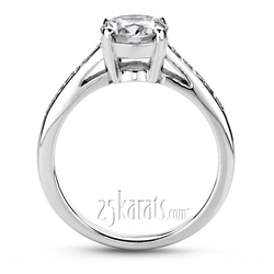 Classic Pave Set Cathedral Diamond Engagement Ring(0.15 ct. t.w.) thumbnail 3