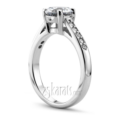 Classic Pave Set Cathedral  Diamond Engagement Ring(0.15 ct. tw.) thumbnail 2