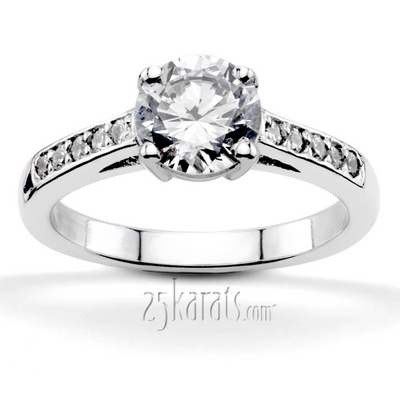 Classic Pave Set Cathedral Engagement Ring (0.18 ct. tw.)