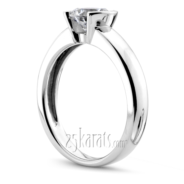 14K white gold Half Bezel Set Solitaire Engagement Ring (0.66 ct. - 0.85 ct.) - alternate view 2