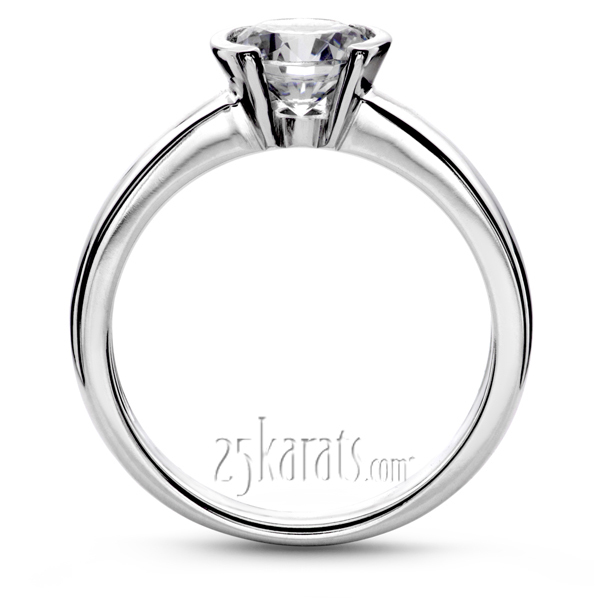 14K white gold Half Bezel Set Solitaire Engagement Ring (0.66 ct. - 0.85 ct.) - alternate view 3