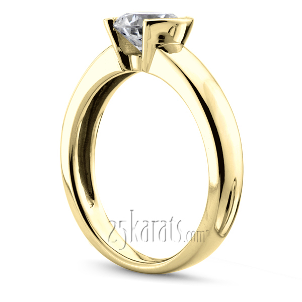 14K white gold Half Bezel Set Solitaire Engagement Ring (0.66 ct. - 0.85 ct.) - alternate view 4