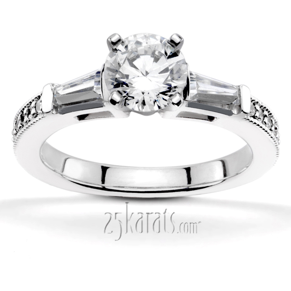 14K white gold Pave Enhanced Diamond Engagement Ring (0.46 ct. tw.) - main view