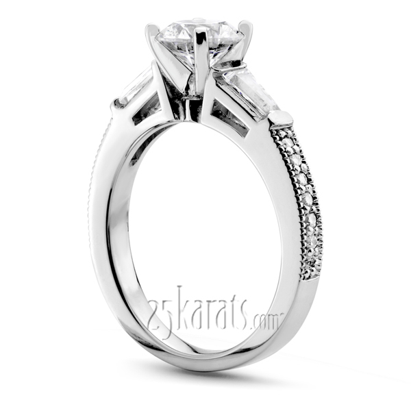 14K white gold Pave Enhanced Diamond Engagement Ring (0.46 ct. tw.) - alternate view 2