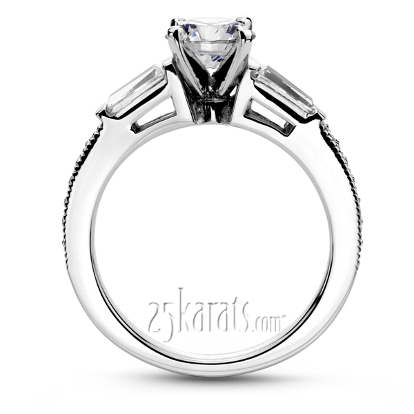 14K white gold Pave Enhanced Diamond Engagement Ring (0.46 ct. tw.) - alternate view 3