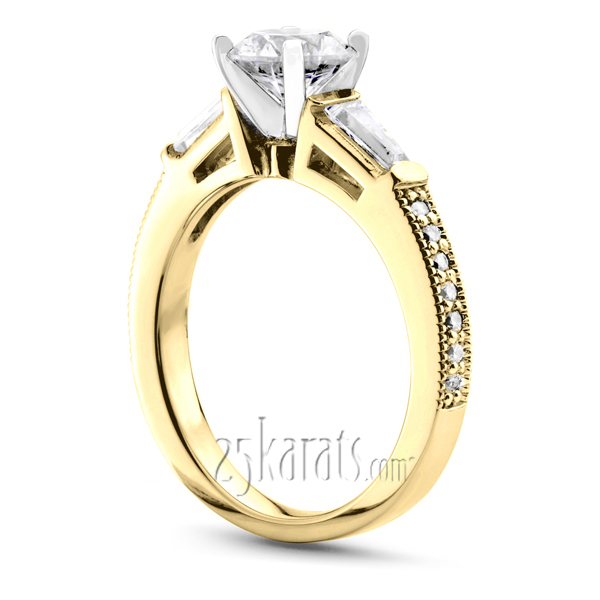 14K white gold Pave Enhanced Diamond Engagement Ring (0.46 ct. tw.) - alternate view 4