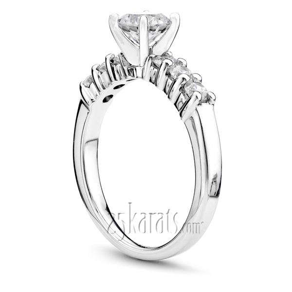 14K white gold Shared Prong Closed Basket Diamond Engagement Ring (0.30 ct. tw.) - alternate view 2