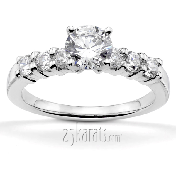 Shared Prong Low Set Diamond Bridal Ring (0.42 ct. tw.)