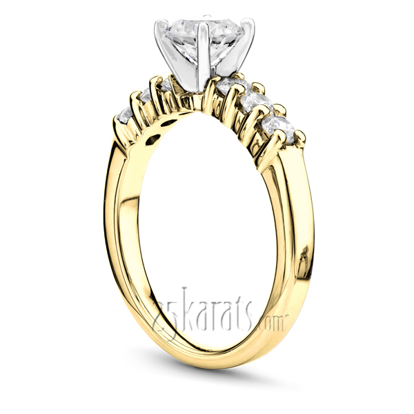 14K white gold Shared Prong Low Set Diamond Bridal Ring (0.42 ct. tw.) - alternate view 4