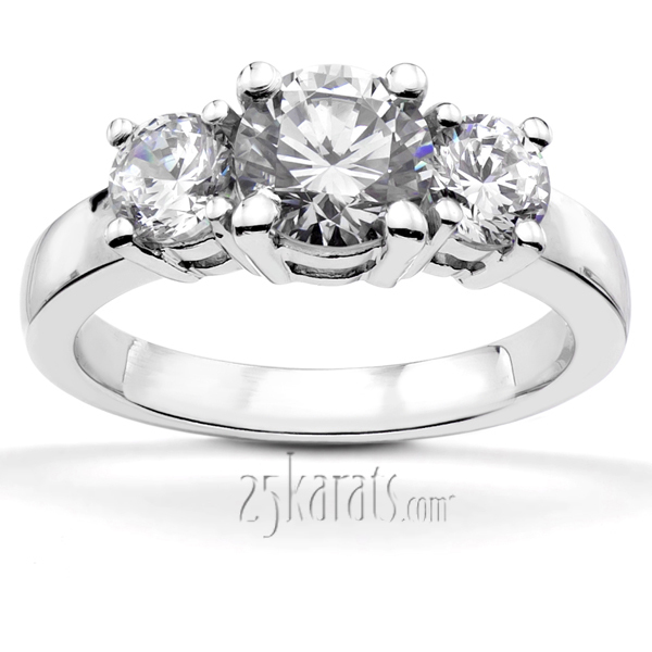 14K white gold Classic Basket Prong Set Diamond Engagement Ring (0.50 ct. tw.) - main view