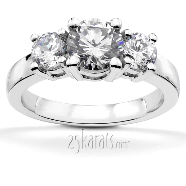 Round Cut Prong Set w/Airline Diamond Engagement Ring (1.00 ct.tw.)