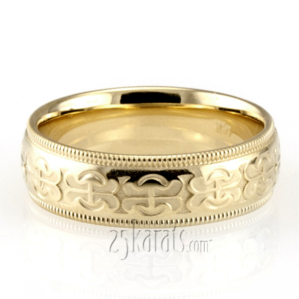 Vintage Two-Color Fancy Design Wedding Ring 