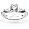 0.42 ct. Baguette Cut Bar Set Diamond Bridal Ring
