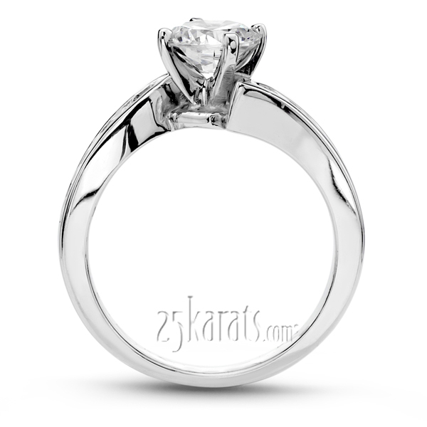 14K white gold Designer By-Pass Shank Channel Set Diamond Engagement Ring (0.50 ct. tw.) - alternate view 3
