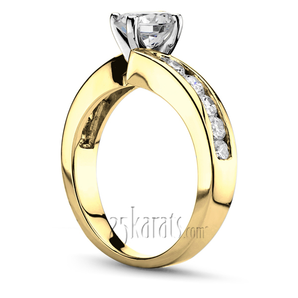 14K white gold Designer By-Pass Shank Channel Set Diamond Engagement Ring (0.50 ct. tw.) - alternate view 4