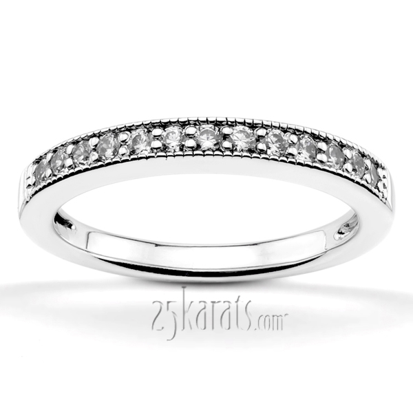 Bead Set Mill Grained Edge Diamond Anniversary Band (0.32 ct. tw.)