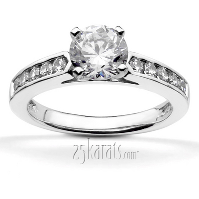 Classic Cathedral Channel Set Diamond Bridal Ring (0.18 ct. tw.)