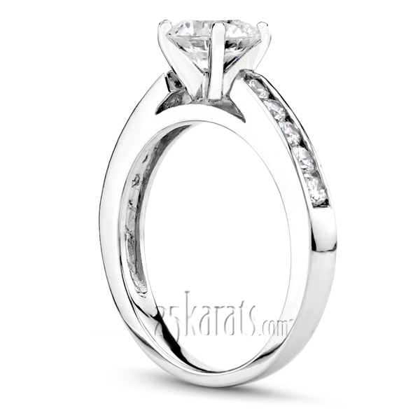 14K white gold Classic Cathedral Channel Set Diamond Bridal Ring (0.18 ct. tw.) - alternate view 2