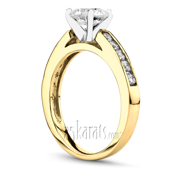 14K white gold Classic Cathedral Channel Set Diamond Bridal Ring (0.18 ct. tw.) - alternate view 4