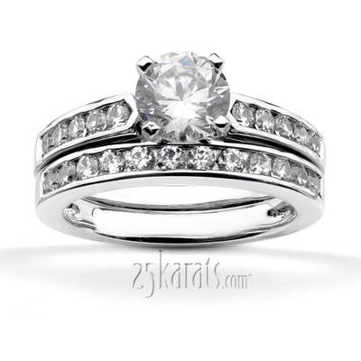 Classic Cathedral Channel Set 0.28 ct. tw Diamond Bridal Ring thumbnail 5