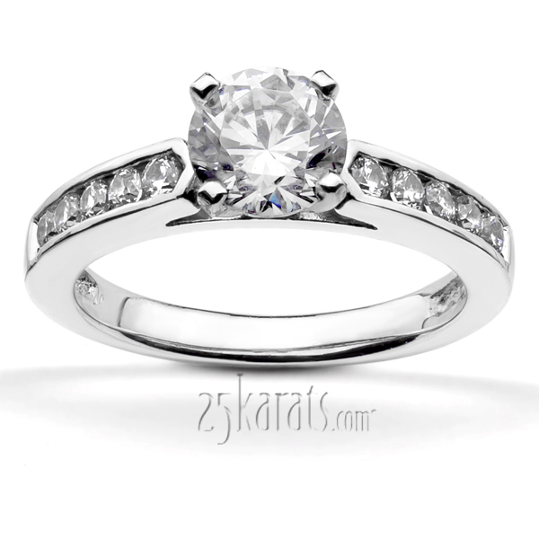 14K white gold Classic Cathedral Channel Set 0.50 ct. tw. Diamond Bridal Ring - main view