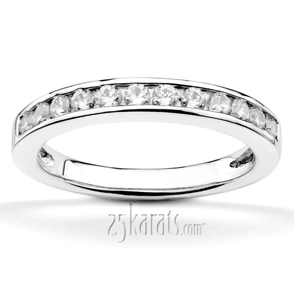 14K white gold Classic Channel Set Ladies Diamond Wedding Ring (0.36 ct. tw.) - main view