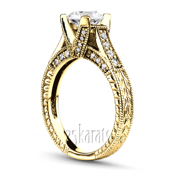 14K white gold Antique Design Diamond Bridal Ring (0.29 ct. tw.) - alternate view 3