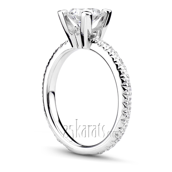 14K white gold Pave Set Elegant Diamond Bridal Ring (0.43 ct. t.w) - alternate view 2