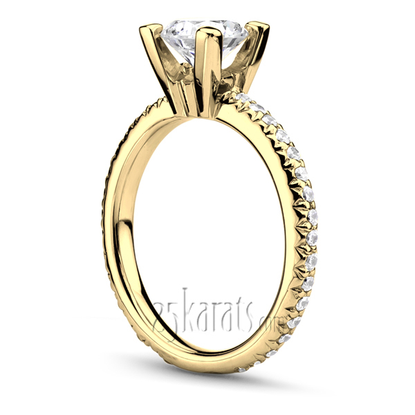 14K white gold Pave Set Elegant Diamond Bridal Ring (0.43 ct. t.w) - alternate view 3