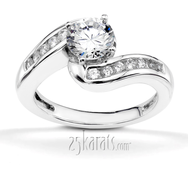 By Pass Designer Channel Set Diamond Engagement Ring (0.28ct. tw.)