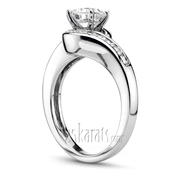 14K white gold By Pass Designer Channel Set Diamond Engagement Ring (0.28ct. tw.) - alternate view 2