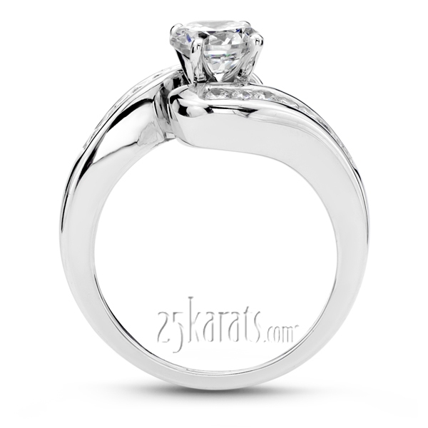 14K white gold By Pass Designer Channel Set Diamond Engagement Ring (0.28ct. tw.) - alternate view 3
