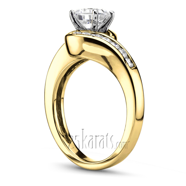 14K white gold By Pass Designer Channel Set Diamond Engagement Ring (0.28ct. tw.) - alternate view 4