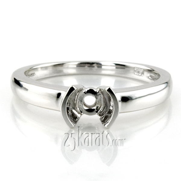 14K white gold Half Bezel Set Solitaire Engagement Ring (0.66 ct. - 0.85 ct.) - alternate view 5