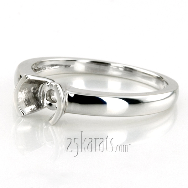 14K white gold Half Bezel Set Solitaire Engagement Ring (0.66 ct. - 0.85 ct.) - alternate view 6