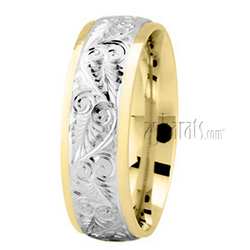 Floral Fancy Carved Wedding Ring