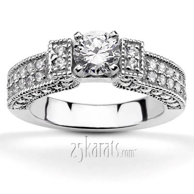 Bead Set Diamond Engagement Ring (1.02 ct.tw)