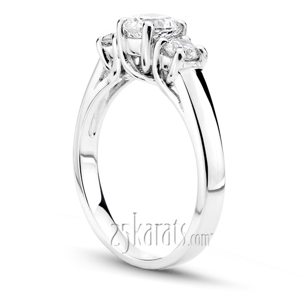 14K white gold Trellis Three Stone Diamond Engagement Ring (0.50 ct. tw.) - alternate view 2