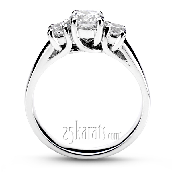 14K white gold Trellis Three Stone Diamond Engagement Ring (0.50 ct. tw.) - alternate view 3