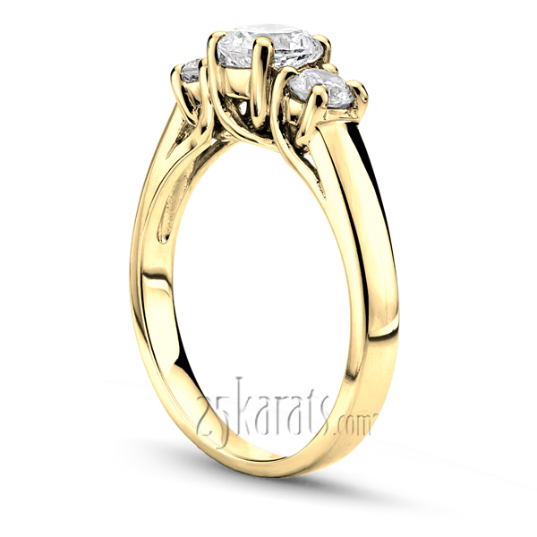 14K white gold Trellis Three Stone Diamond Engagement Ring (0.50 ct. tw.) - alternate view 4