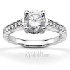 Antique Style Pave Set Round Cut Diamond Engagement Ring (0.15 ct.tw.)