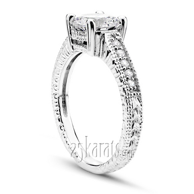 Round Cut Antique Diamond Engagement Ring (0.07ct. tw.) thumbnail 2