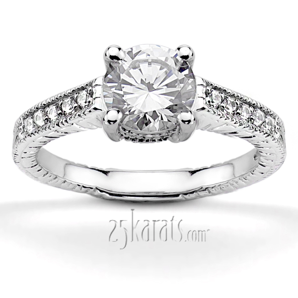 Round Cut Antique Diamond Engagement Ring (0.15 ct. t.w.)