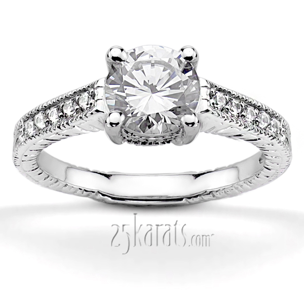 Round Cut Antique Diamond Bridal Ring (0.15 ct. t.w.)