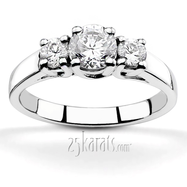 Round Cut Three Stone Diamond Engagement Ring (0.50 ct.tw.)